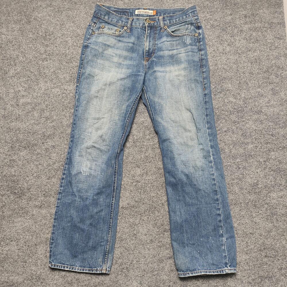 Aeropostale Essex Straight Jeans Mens 31x32 Blue Wash Straight Denim Distressed